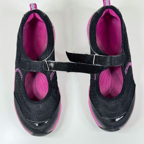 Vionic Sunset Orthotic Mary Jane Comfort Sneakers Shoes Black Pink 7 - Picture 5 of 12